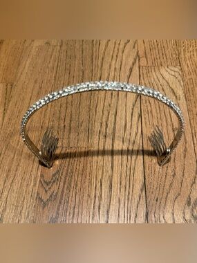 Silver Crystal Hairband with Built-In Side Combs